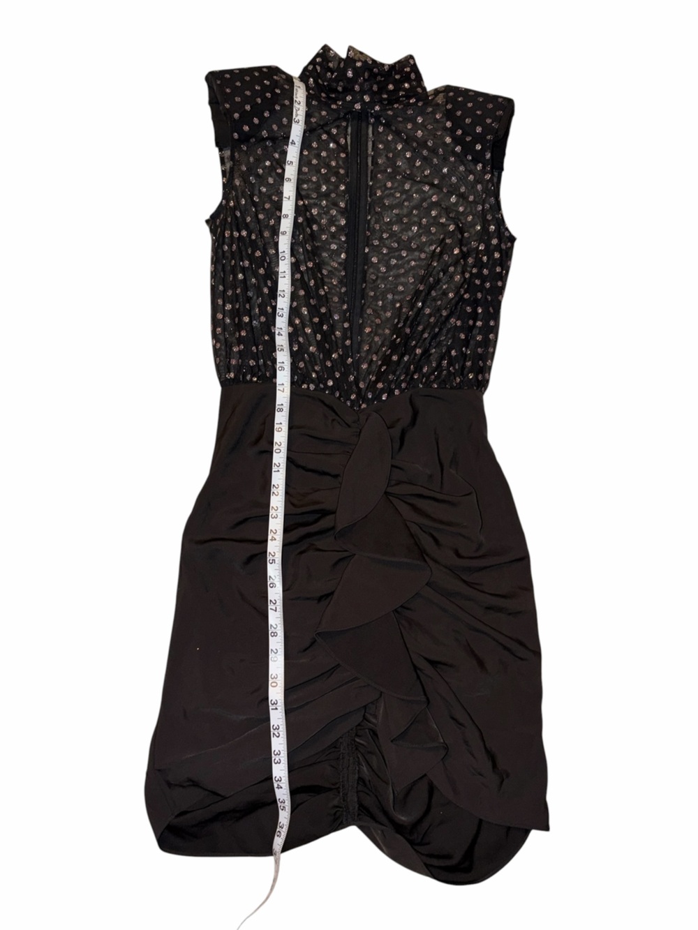 NBD x REVOLVE Sample Sale Harper Dress Black Glitter Polka Dot Mini Small As Is - Picture 11 of 11